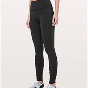 LULULEMON Ready To Rulu Black Ruched Leggings Size 4